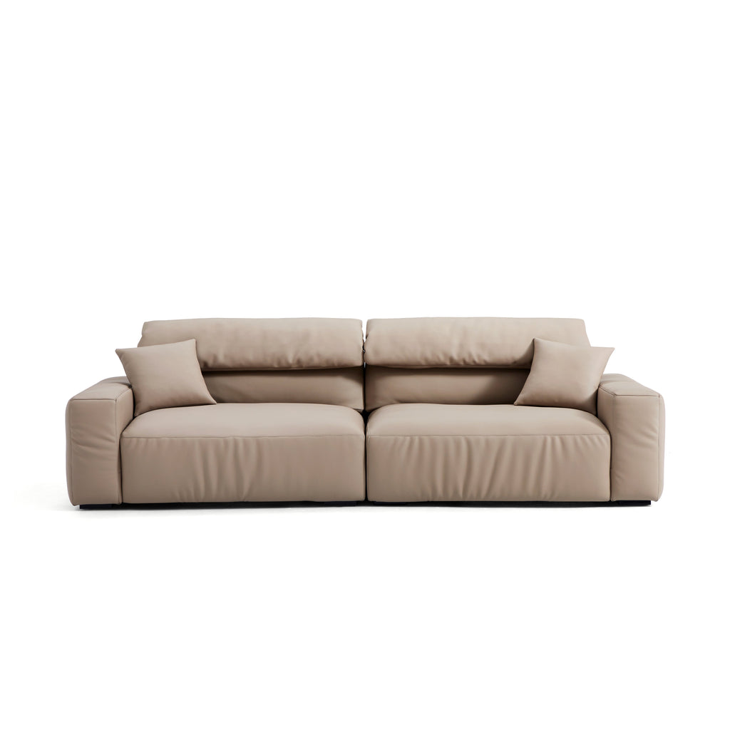 Chestnut Khaki Leather Sofa