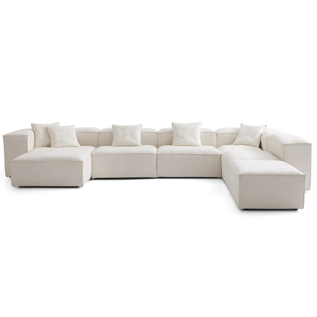 Canapé sectionnel modulaire Freedom beige à extrémité ouverte