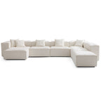 Canapé sectionnel modulaire Freedom beige à extrémité ouverte