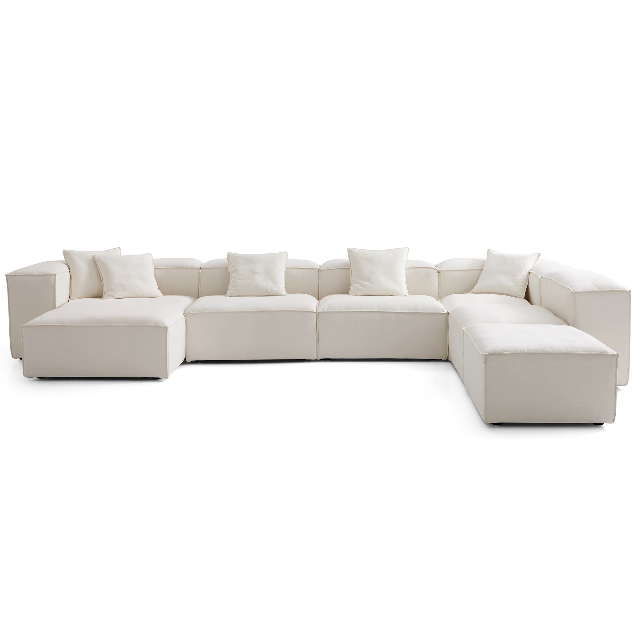 Canapé sectionnel modulaire Freedom beige à extrémité ouverte