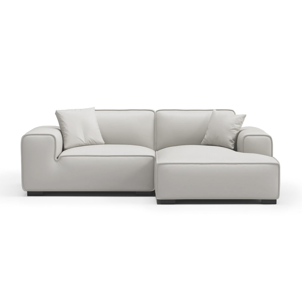 Domus Modular Black Leather Sectional Sofa