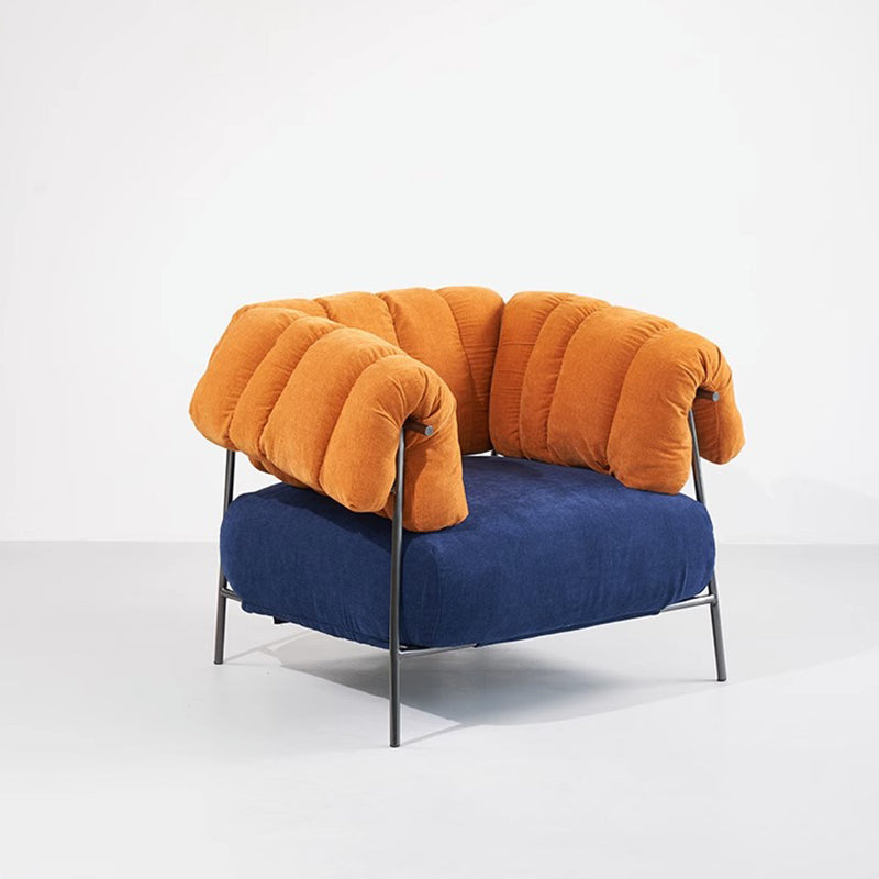 Fauteuil d'appoint en tissu roux Granchio