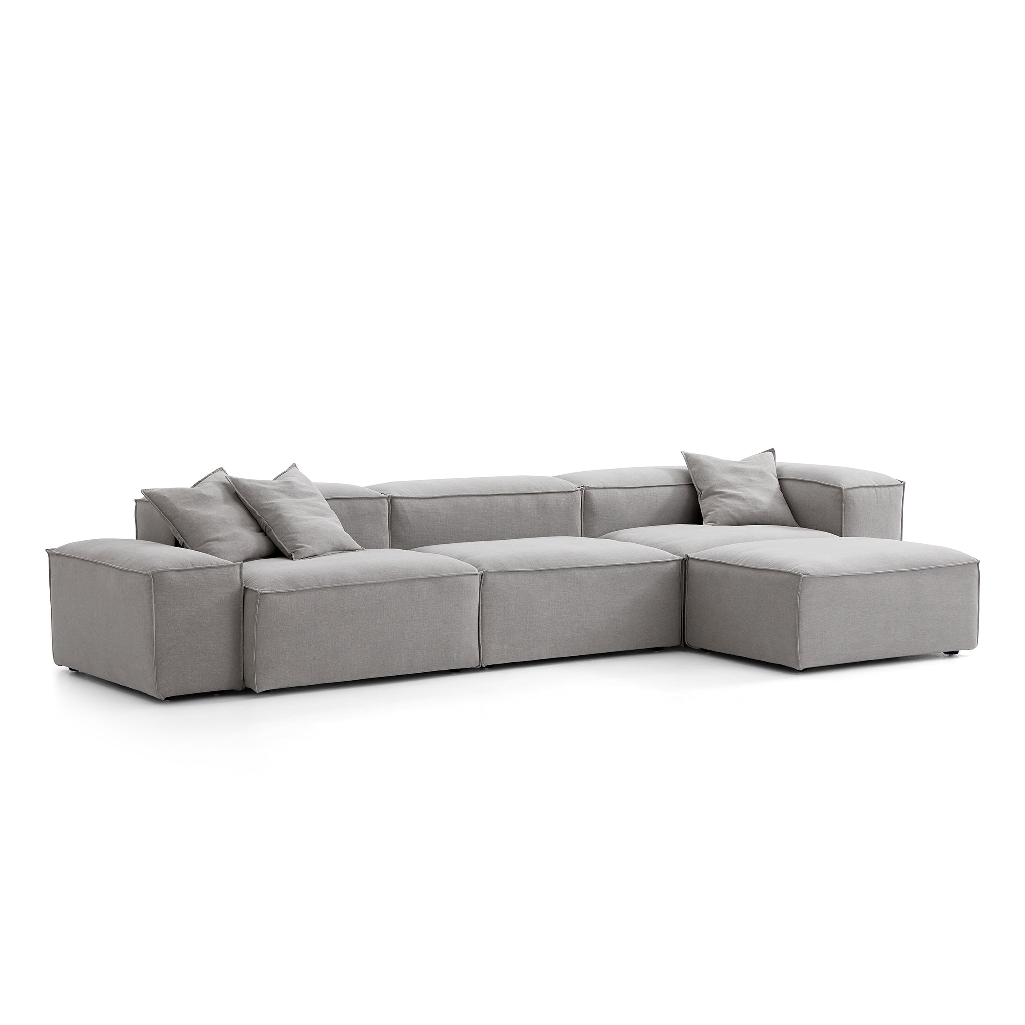 Canapé modulaire Freedom gris neuf avec pouf