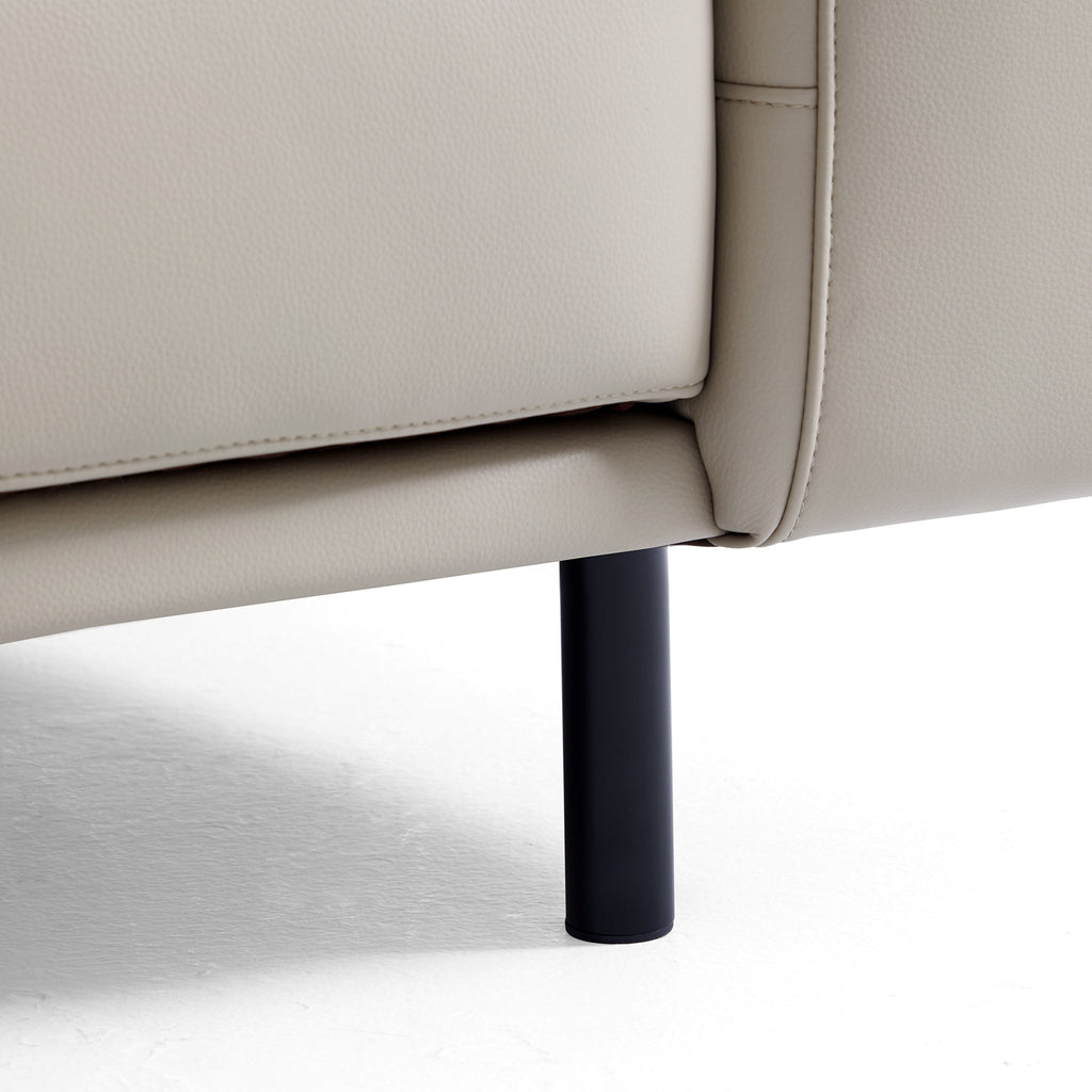 Fauteuil Noble en cuir gris foncé