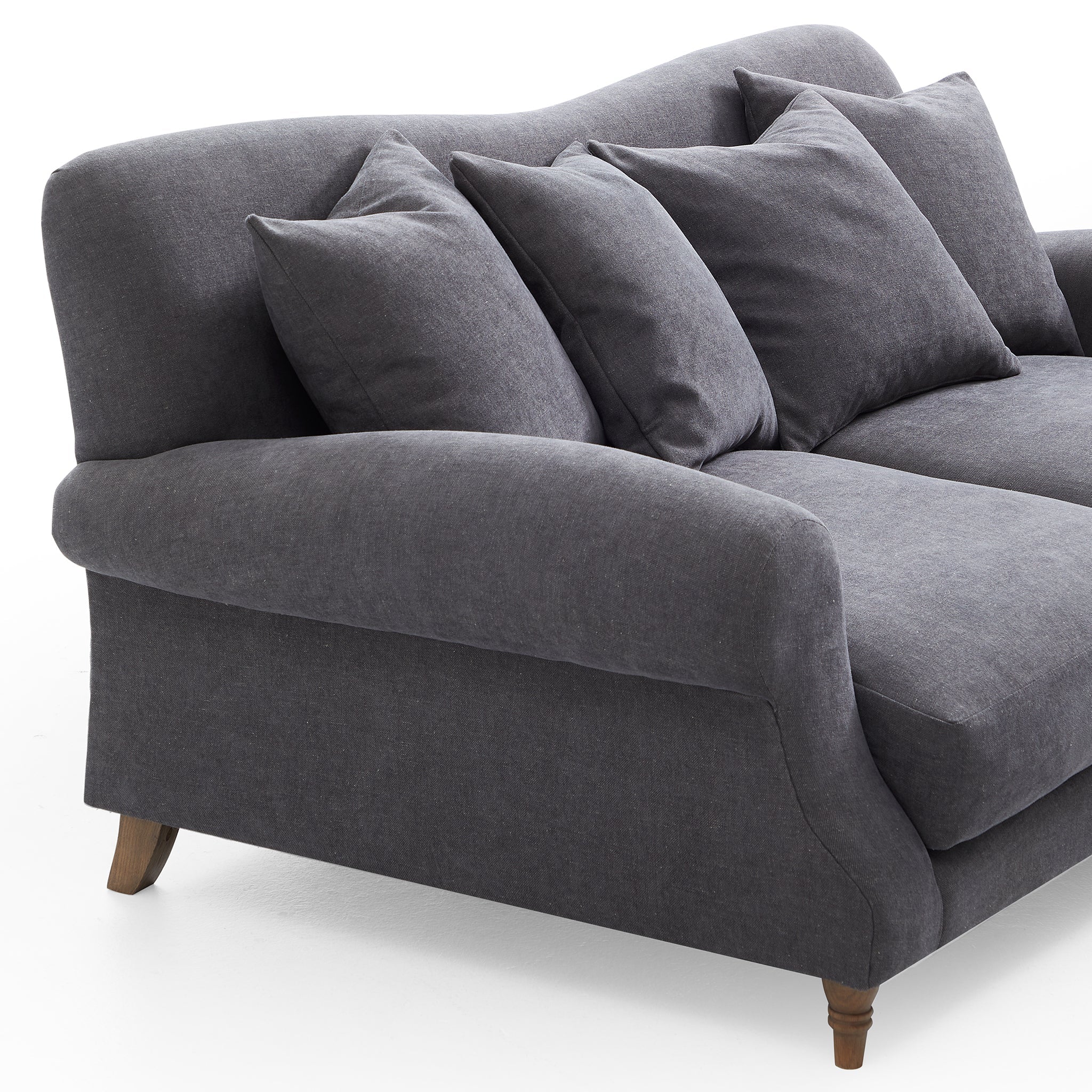 Canapé en tissu gris vintage Isabelle