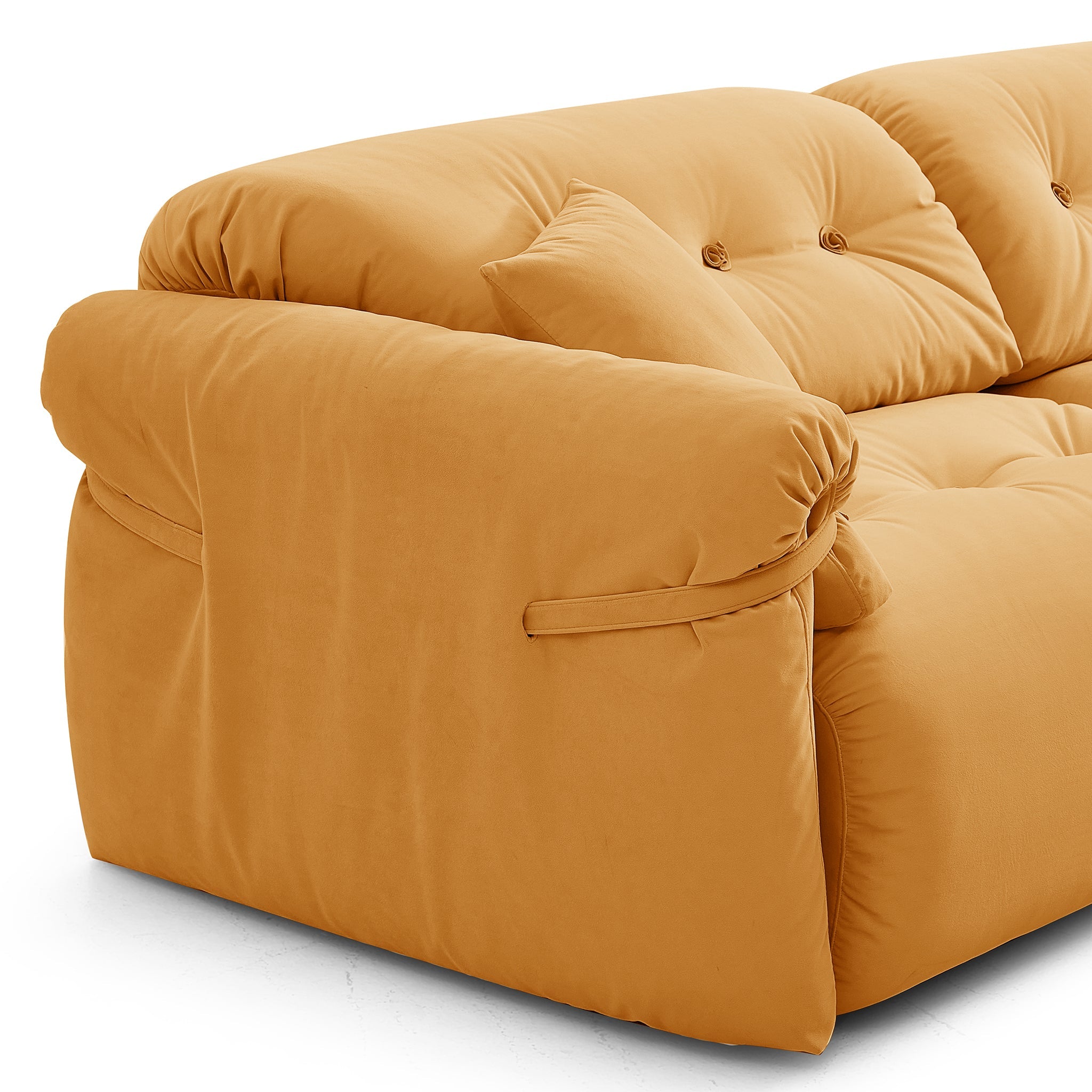 Butter Yellow Tufted Sofa