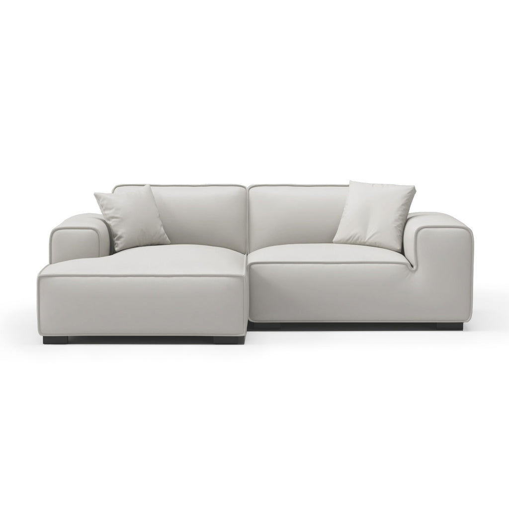 Domus Modular Black Leather Sectional Sofa
