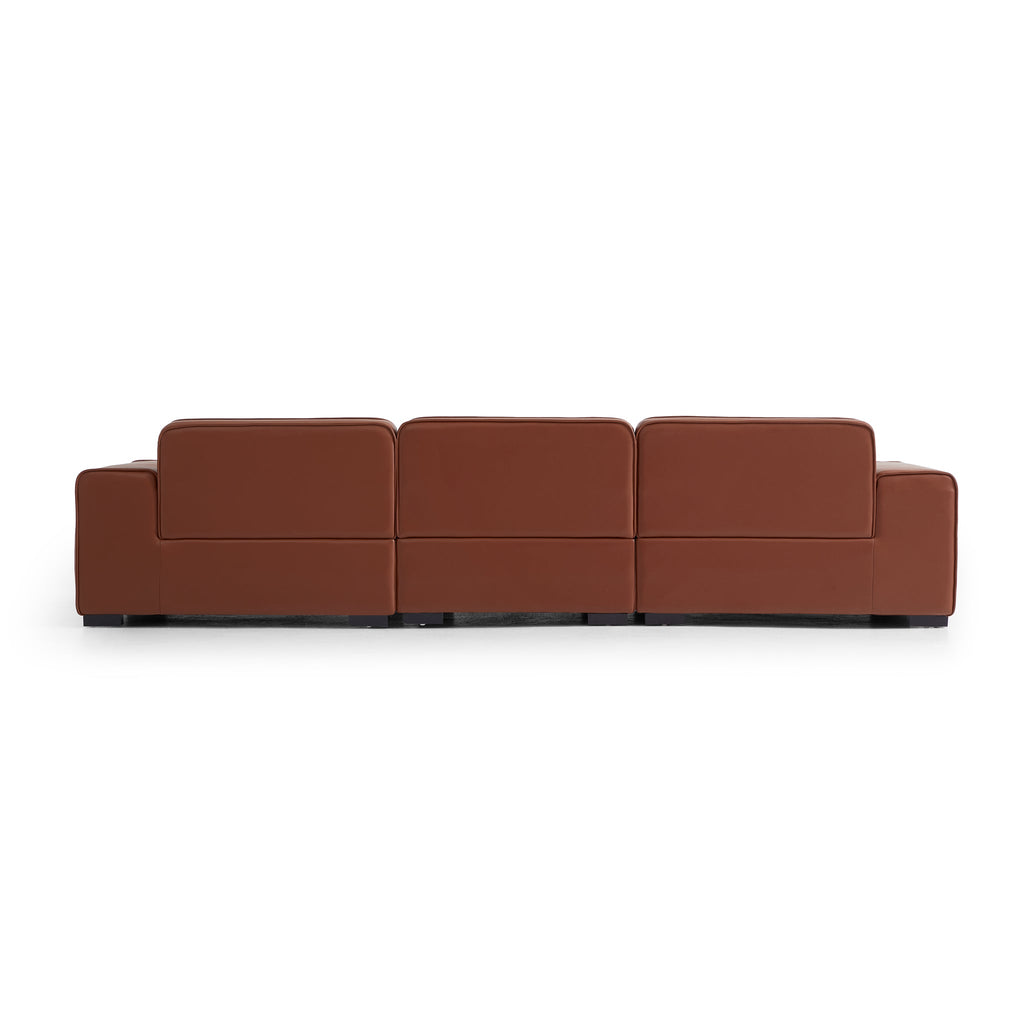 Domus Modular Beige Leather Sofa