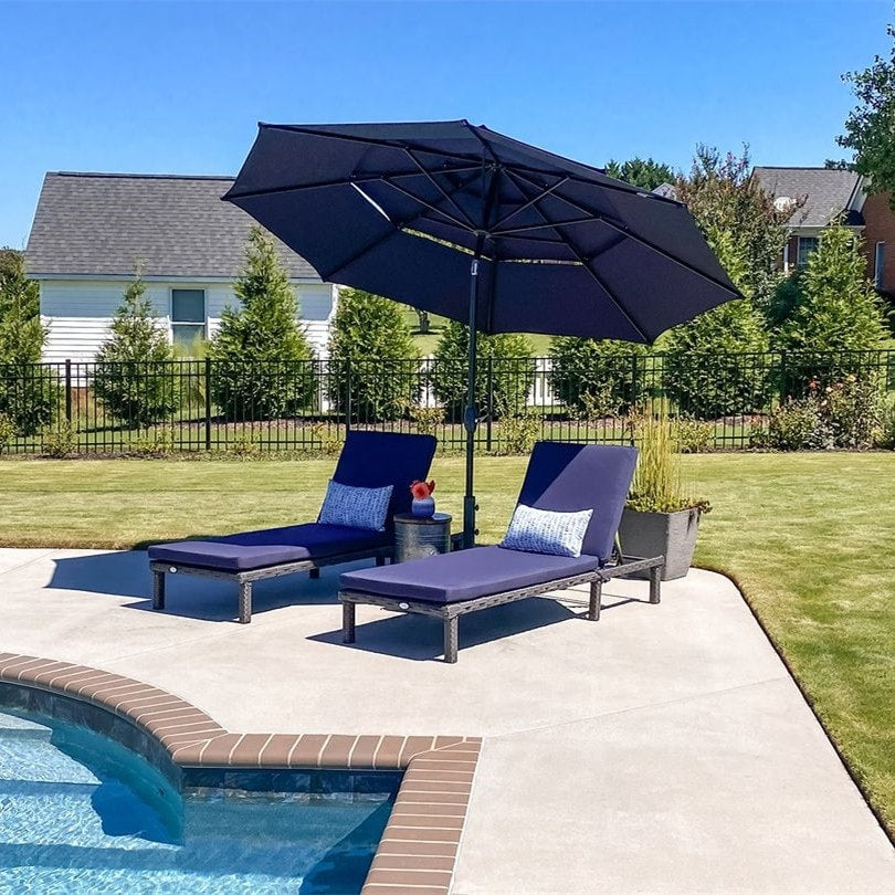 MAISON ARTS 10ft 3 Tiers Vented Patio Outdoor Umbrella with Auto-tilt and Crank Lift