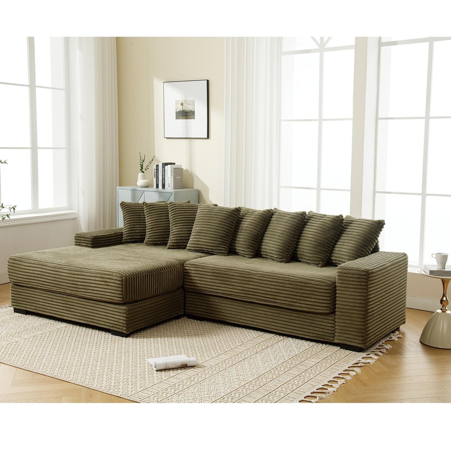 111.4 Canapé en flanelle verte, choix d'abri élégant - salon, chambre, bureau compagnon idéal