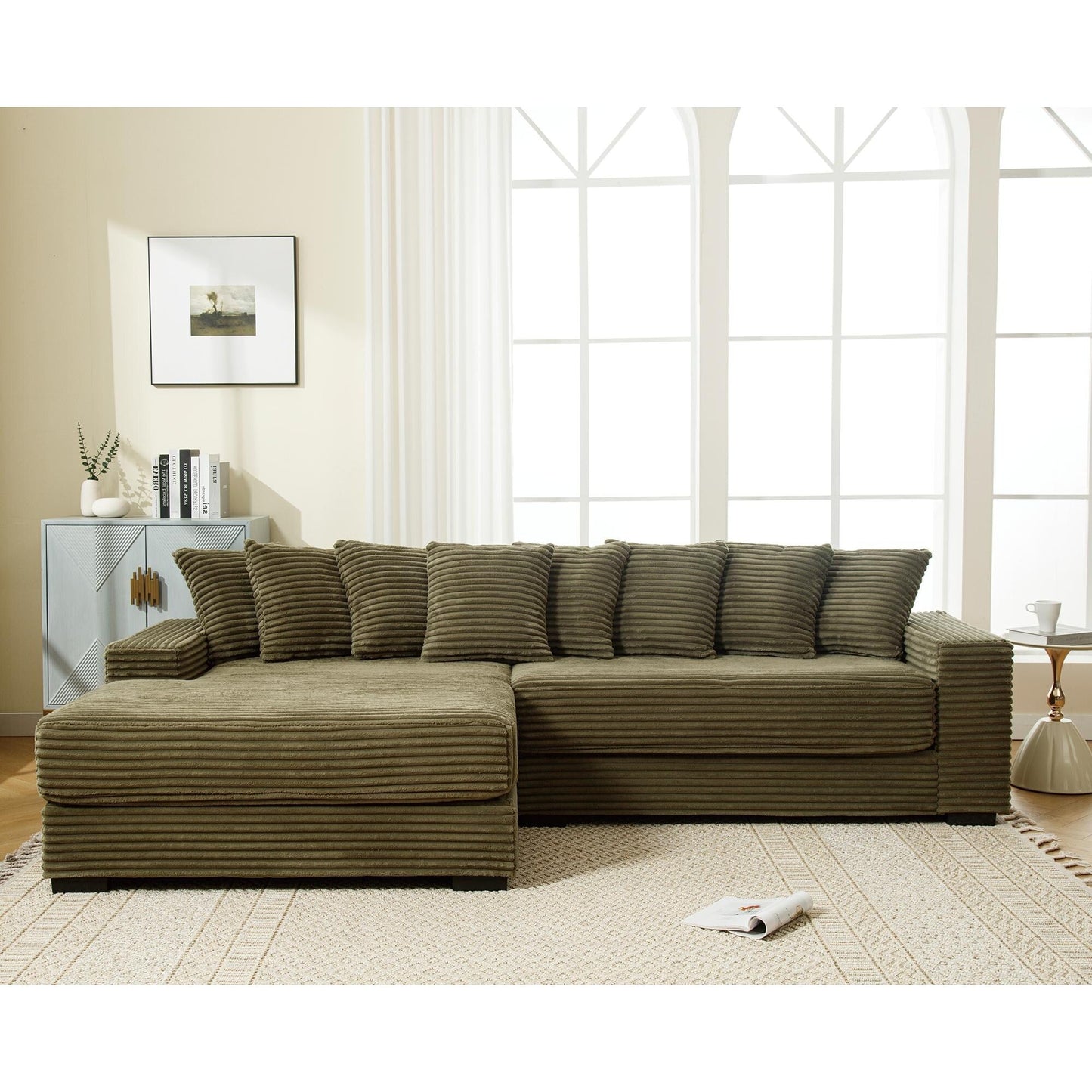 111.4 Canapé en flanelle verte, choix d'abri élégant - salon, chambre, bureau compagnon idéal