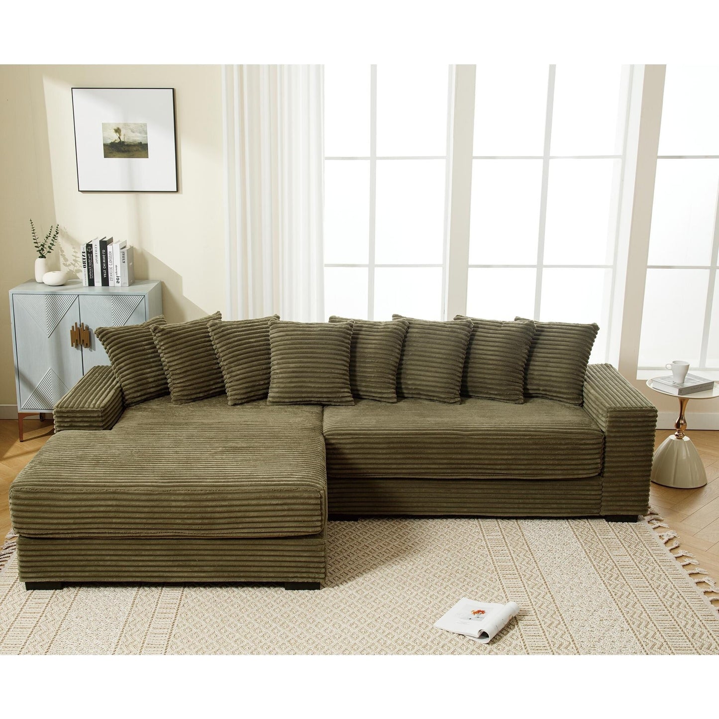 111.4 Canapé en flanelle verte, choix d'abri élégant - salon, chambre, bureau compagnon idéal