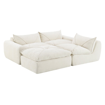 Canapé entièrement compressé de 116 pouces avec mousse haute densité, aucun assemblage requis, conception sans pieds et sans cadre