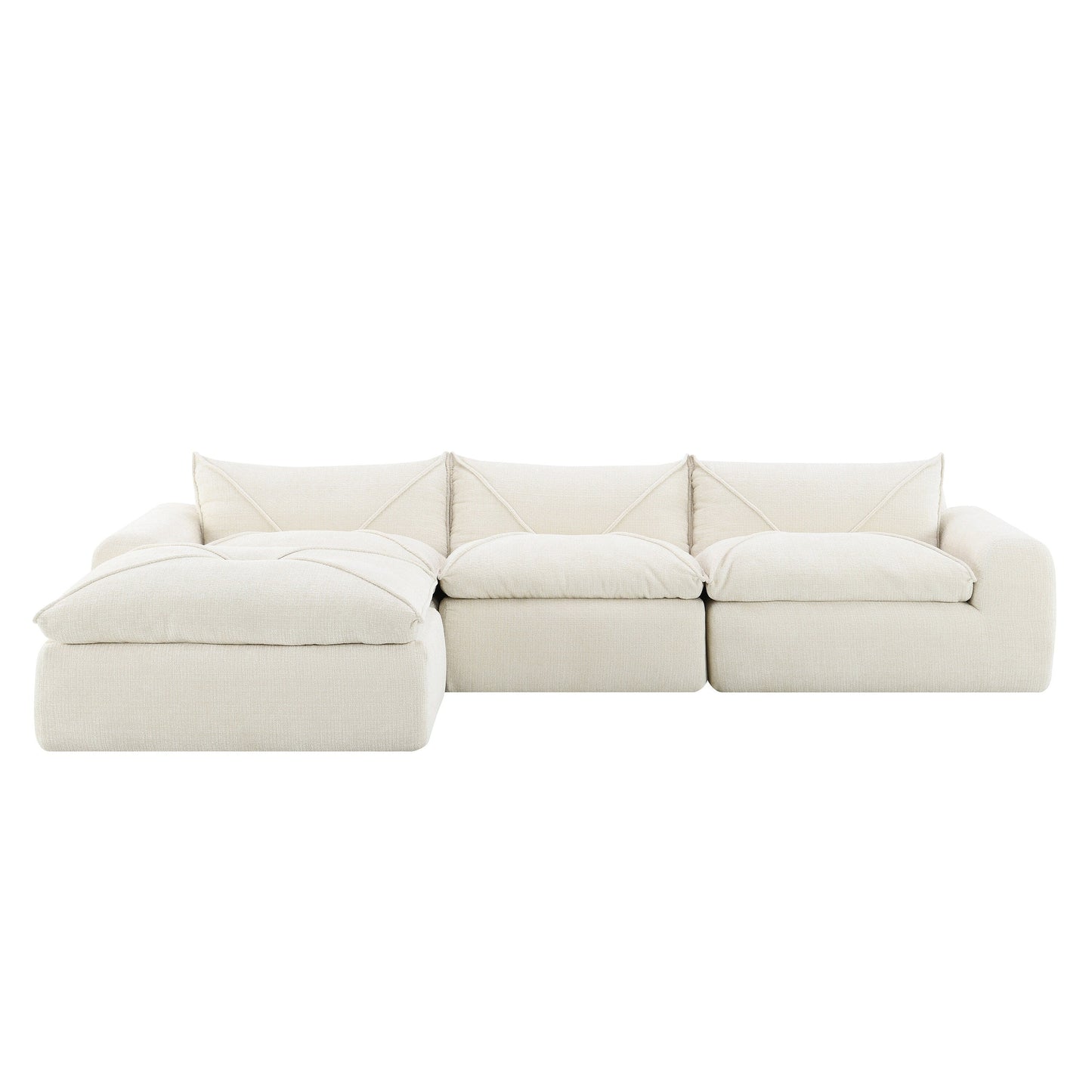 Canapé entièrement compressé de 116 pouces avec mousse haute densité, aucun assemblage requis, conception sans pieds et sans cadre