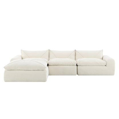 Canapé entièrement compressé de 116 pouces avec mousse haute densité, aucun assemblage requis, conception sans pieds et sans cadre
