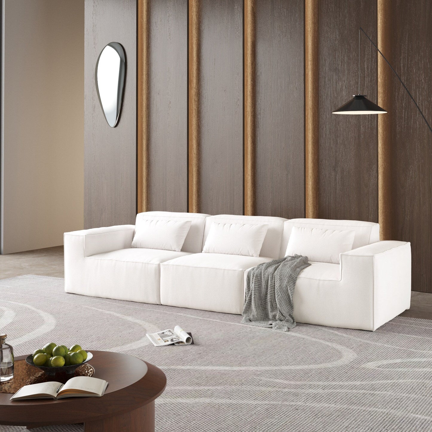 Canapé sectionnel modulaire 118, grand canapé nuage 3 places, canapés modernes et confortables en velours côtelé