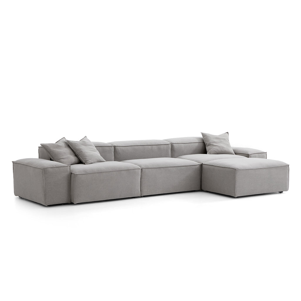 Canapé modulaire Freedom gris neuf avec pouf