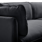 Vanilla Brown Leather U-Shaped Sectional