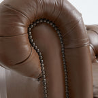Durango Chesterfield Brown Top Grain Leather Tufted Sofa