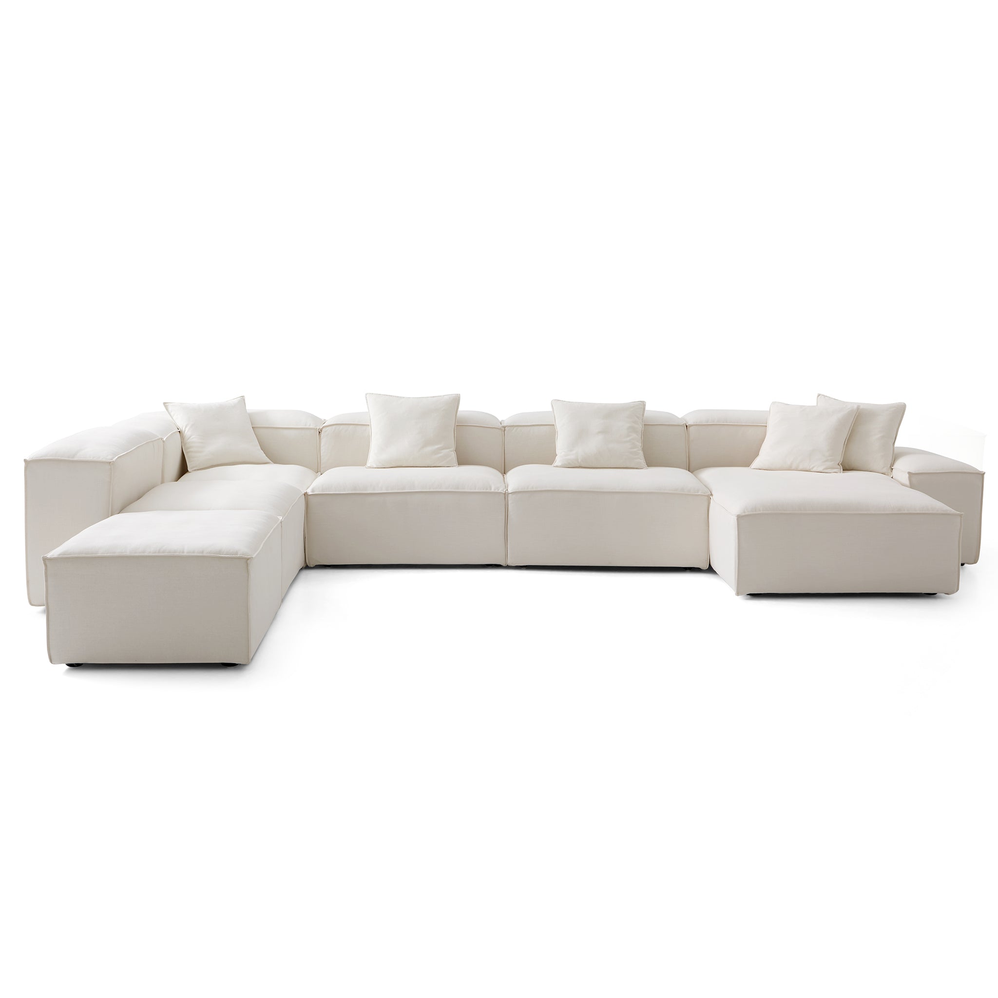 Canapé sectionnel modulaire Freedom beige à extrémité ouverte
