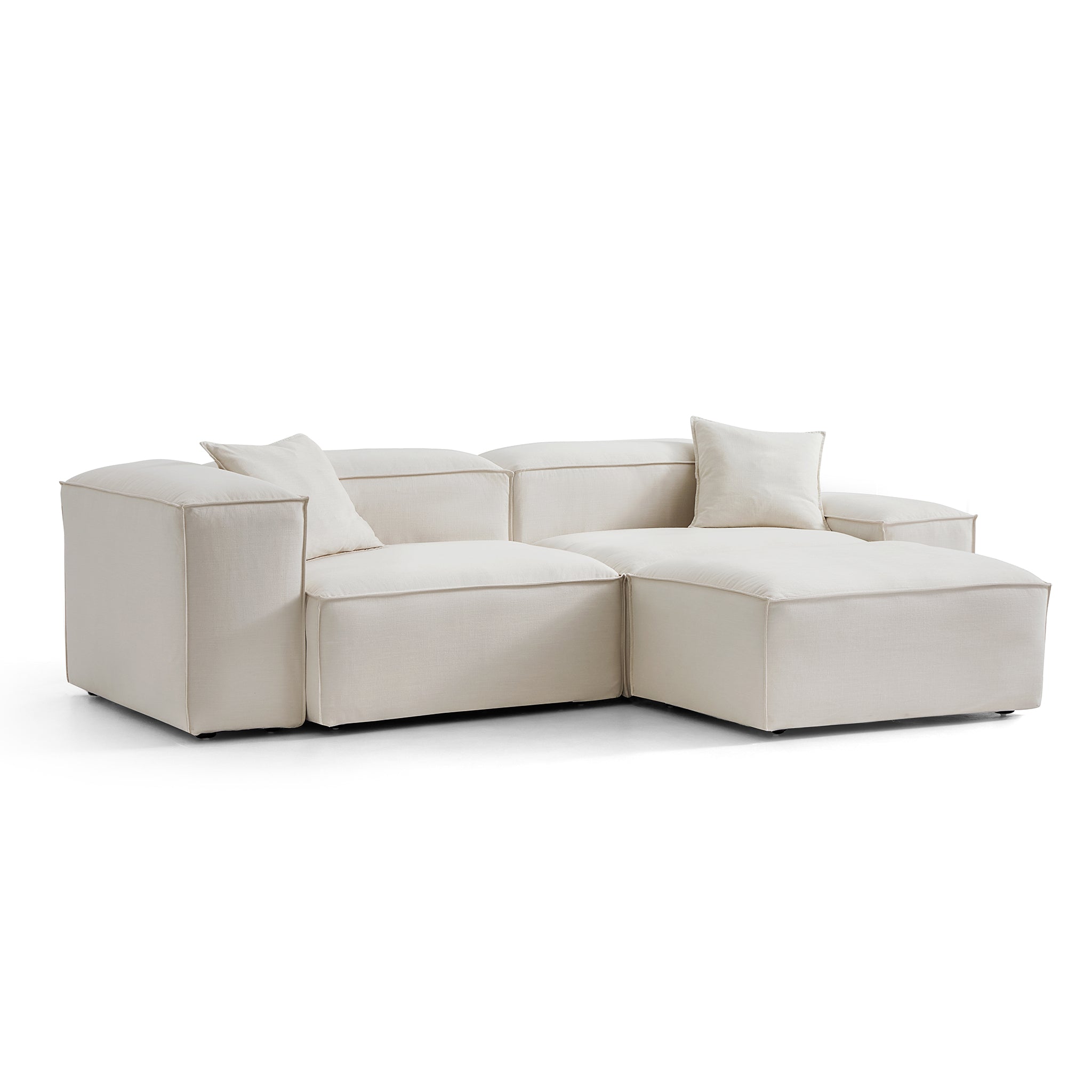 Canapé modulable Freedom beige avec pouf