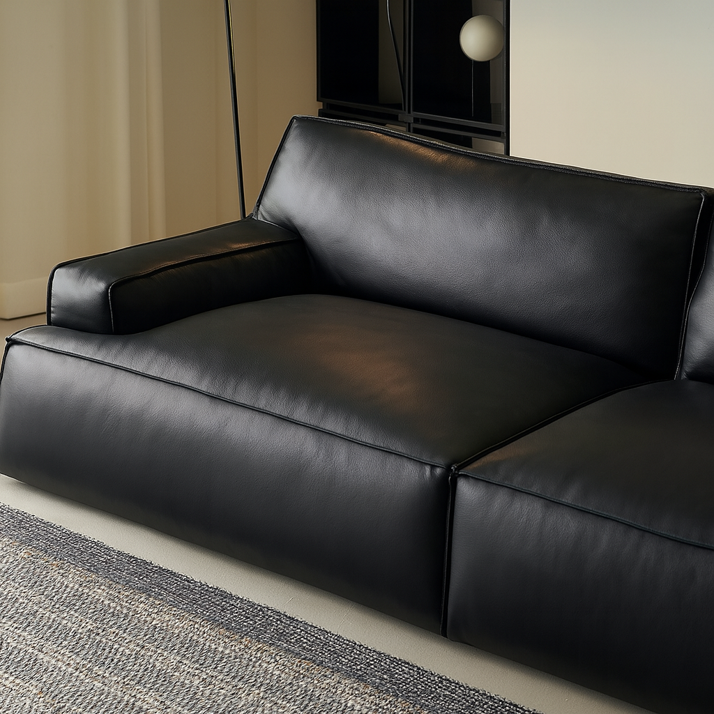 Deacon Minimalist Top Grain Leather Sofa