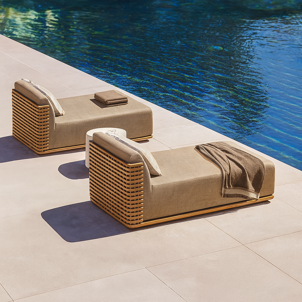 Solana Designer Teak Outdoor Sofa & Lounge Set