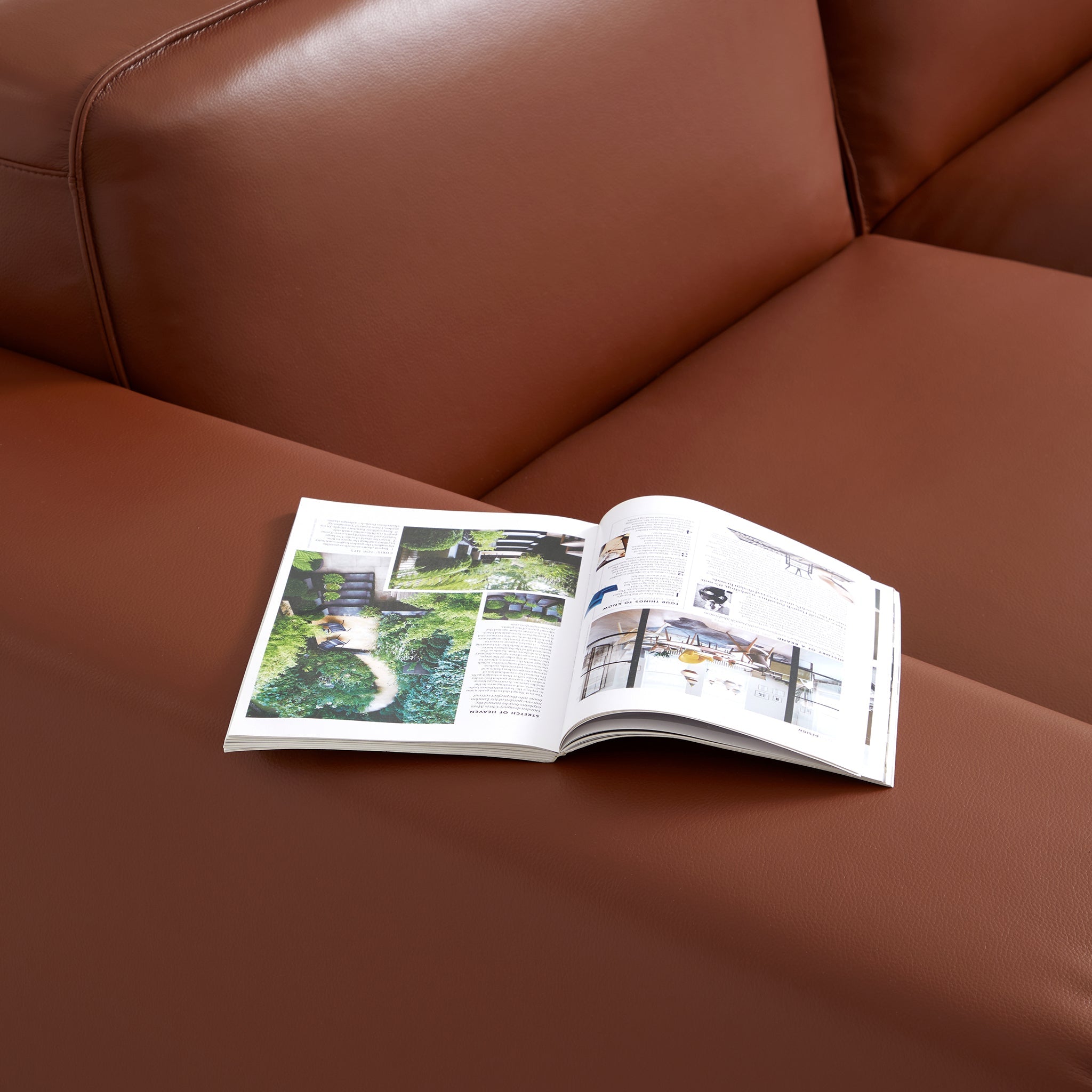 Domus Modular Beige Leather Sofa Set
