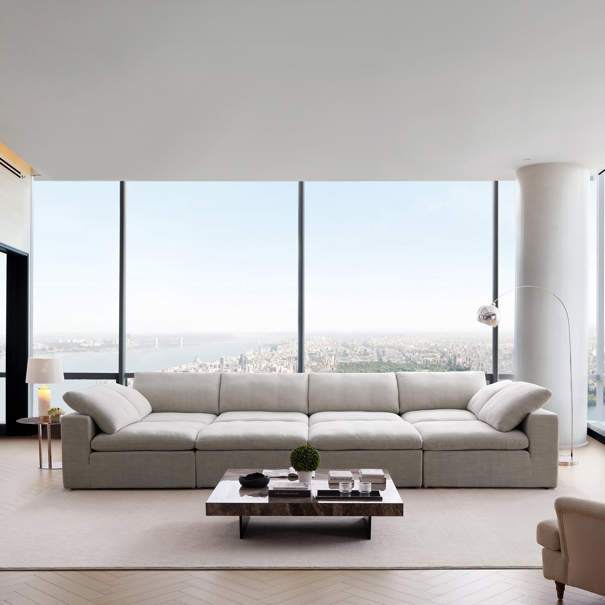 Canapé-lit gris tendre Wabi-Sabi