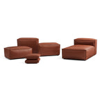 Cube Modular Dark Gray Genuine Leather Sectional