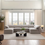 Canapé sectionnel et pouf Tender Wabi-Sabi blanc en forme de L