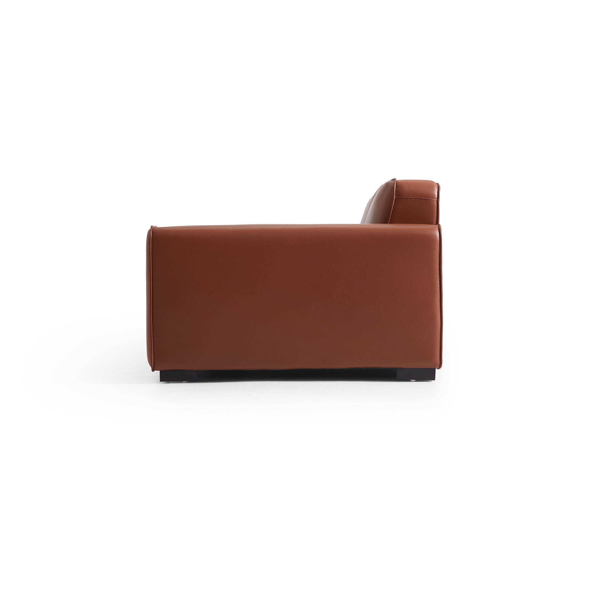Domus Modular Black Leather Sofa
