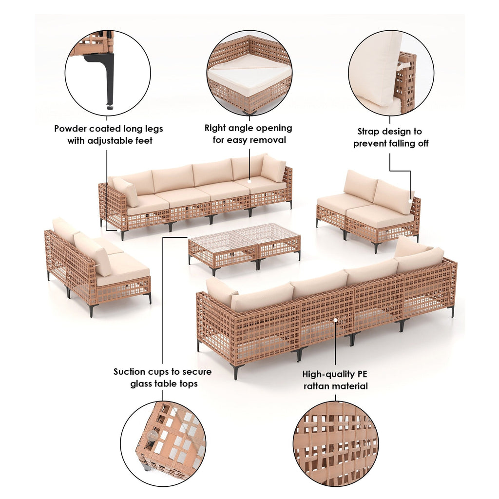 Ensemble de sièges d'extérieur sectionnels Patip avec coussins