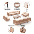Ensemble de sièges d'extérieur sectionnels Patip avec coussins
