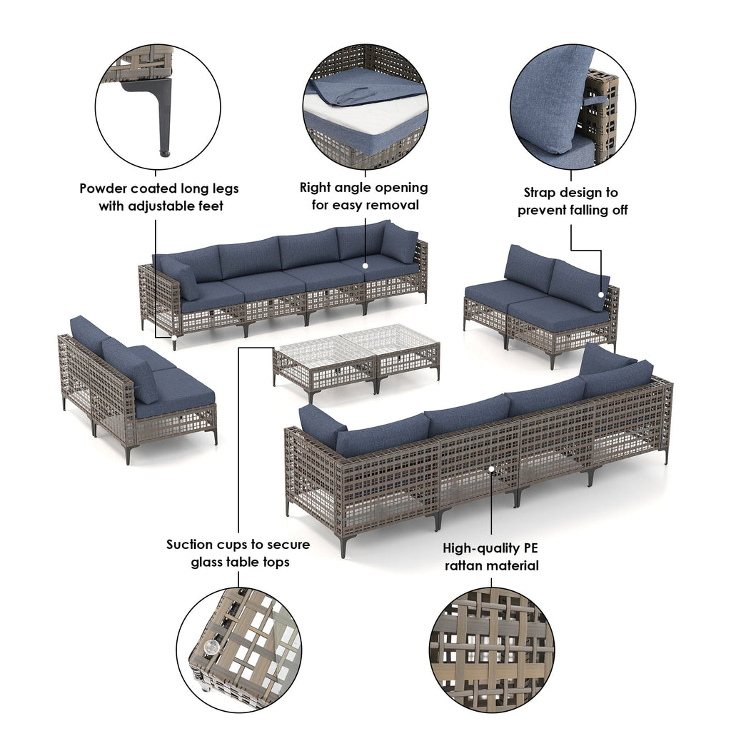 Ensemble de sièges d'extérieur sectionnels Patip avec coussins