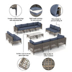 Ensemble de sièges d'extérieur sectionnels Patip avec coussins