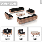 Ensemble de sièges d'extérieur sectionnels Patip avec coussins