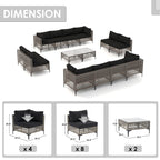 Ensemble de sièges d'extérieur sectionnels Patip avec coussins