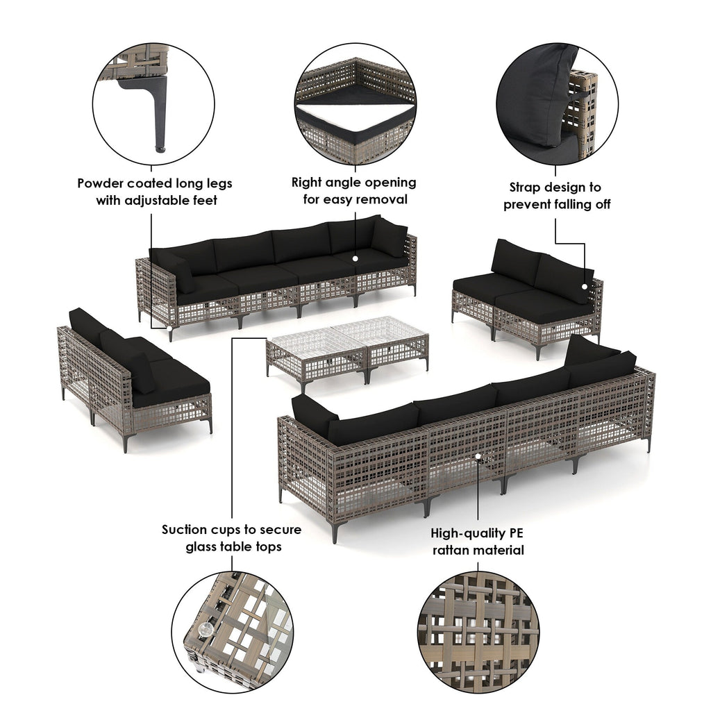 Ensemble de sièges d'extérieur sectionnels Patip avec coussins