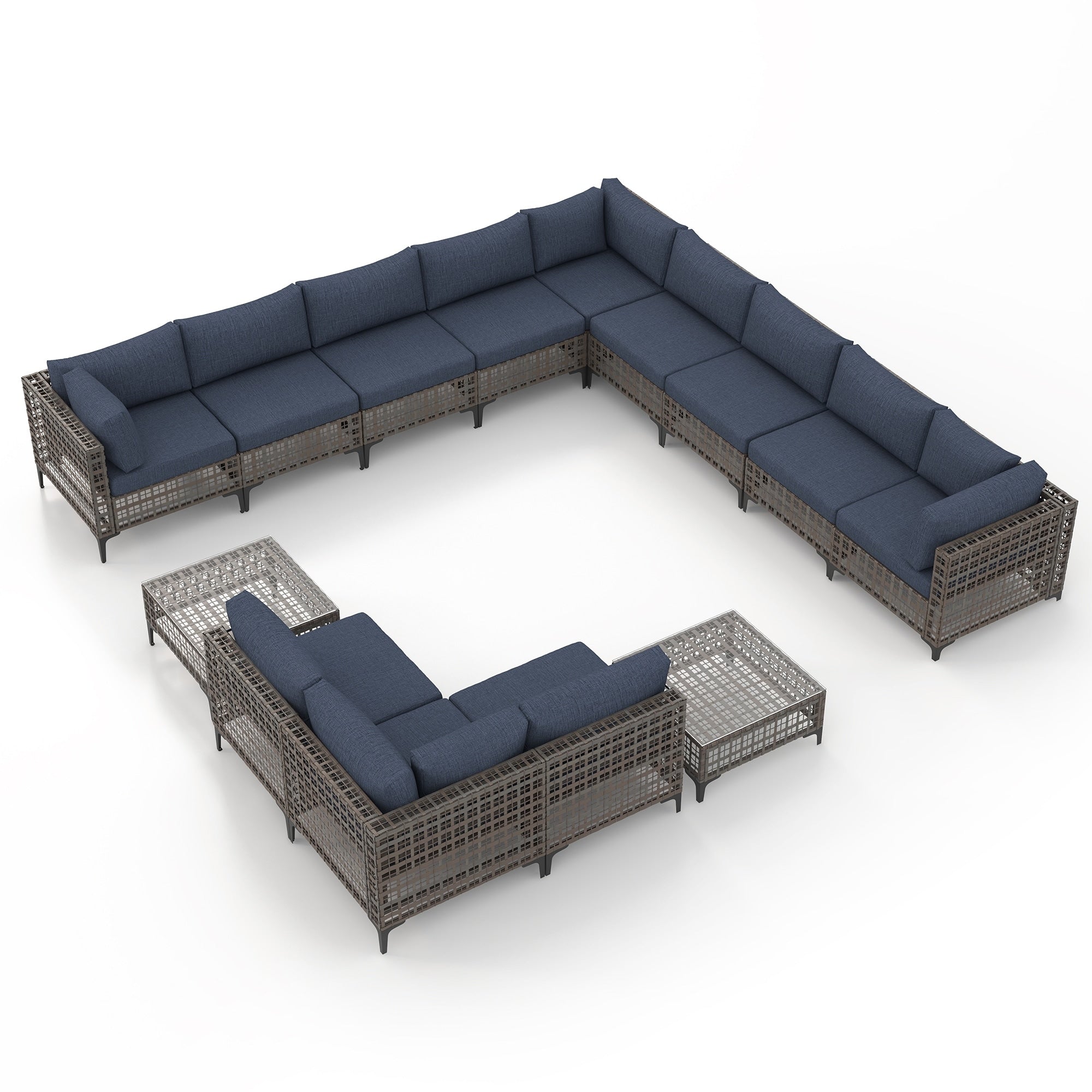 Ensemble de sièges d'extérieur sectionnels Patip avec coussins
