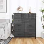 Commode haute en tissu à 12 tiroirs pour chambre à coucher