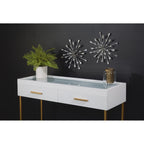 Décoration murale en métal argenté et perles transparentes de 12,5 diamètres