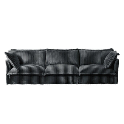 Canapé 4 places en velours côtelé 120 avec plusieurs grands coussins moelleux pour le salon et la chambre