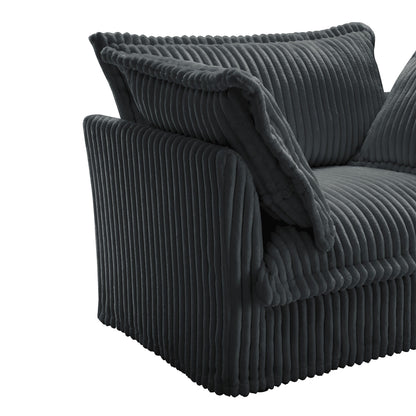 Canapé 4 places en velours côtelé 120 avec plusieurs grands coussins moelleux pour le salon et la chambre