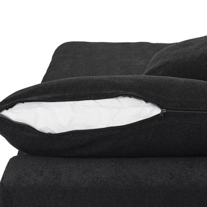 Canapé sectionnel moderne en forme de L de 120 pouces, canapé modulaire en lin avec pouf de rangement