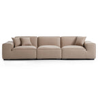 Domus Modular Beige Leather Sofa Set