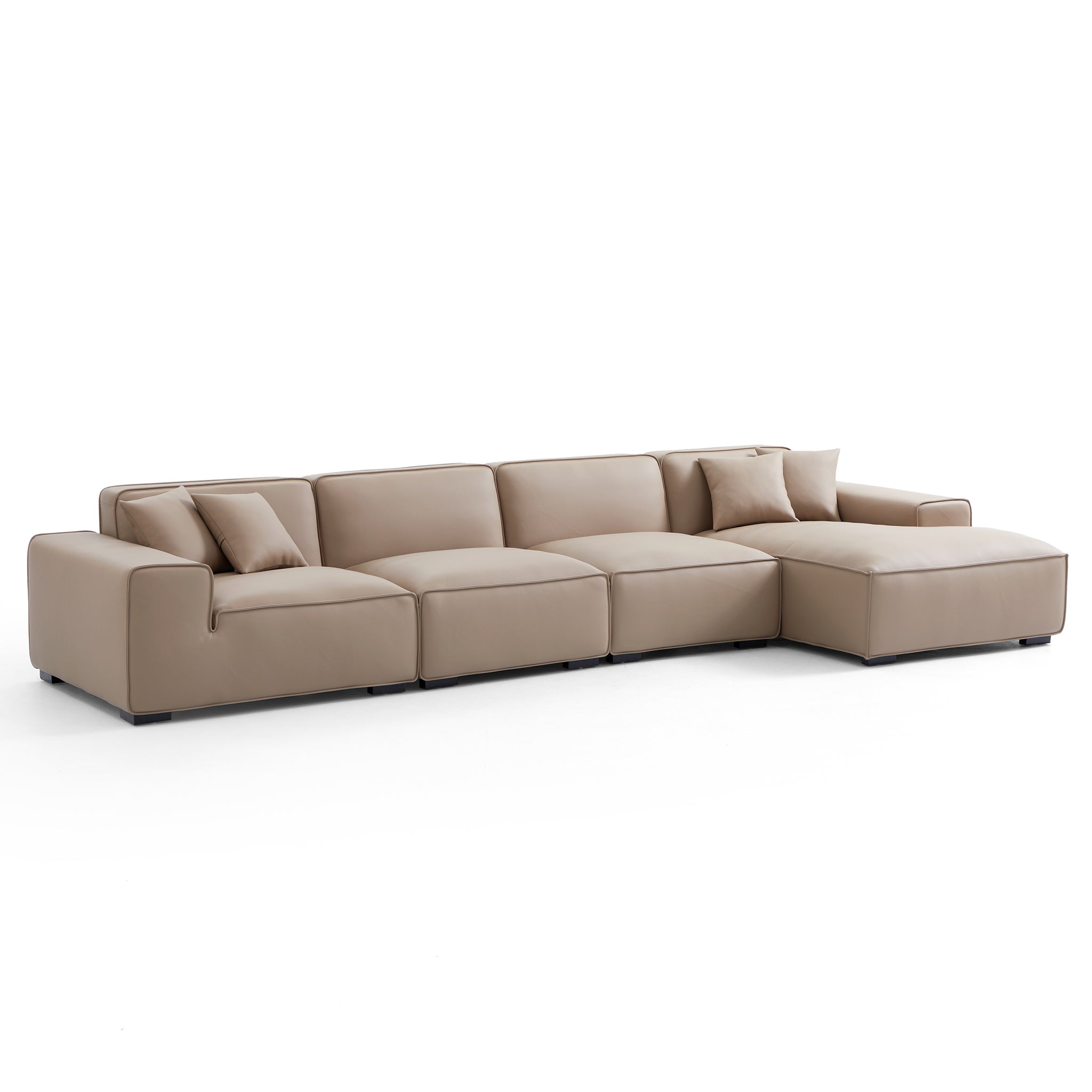 Domus Modular Brown Leather Sectional
