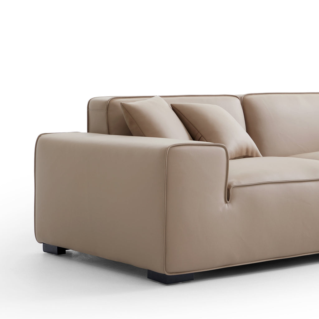 Domus Modular Black Leather Sectional Sofa