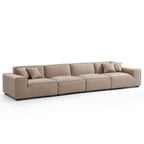 Domus Modular Brown Leather Sofa