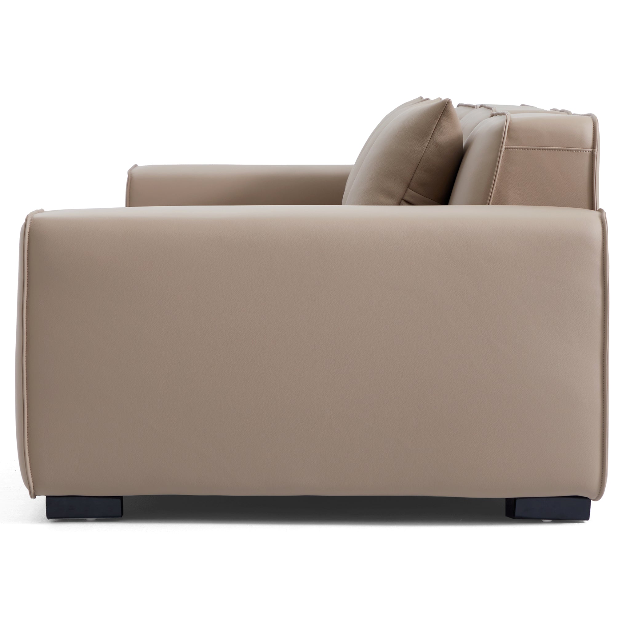 Domus Modular Black Leather Sofa